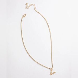 Ricki's New With Tag Gold Monogram Letter V Necklace